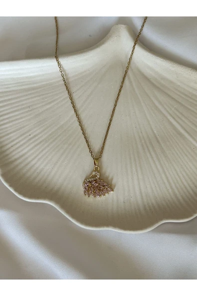 Atelier Emine Gold Pembe Kuğu Kolye - 2