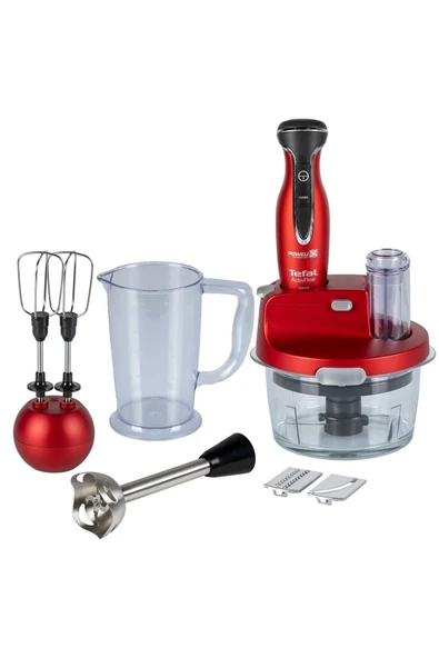 TEFAL Powelix Activflow Expert 1500 Watt Cam Hazneli Blender Seti - Kırmızı ürün görseli