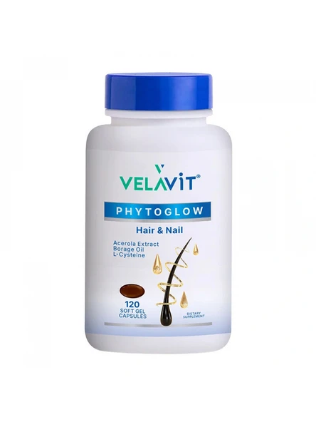 Velavit Phytoglow Hair & Nail 120 Soft Gel Capsules ürün görseli