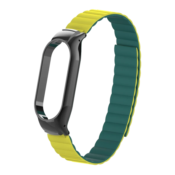TechnoGuru Xiaomi Mi Band 7 Kordon Mıknatıslı Pu Deri Şık KRD69 - Resim 5