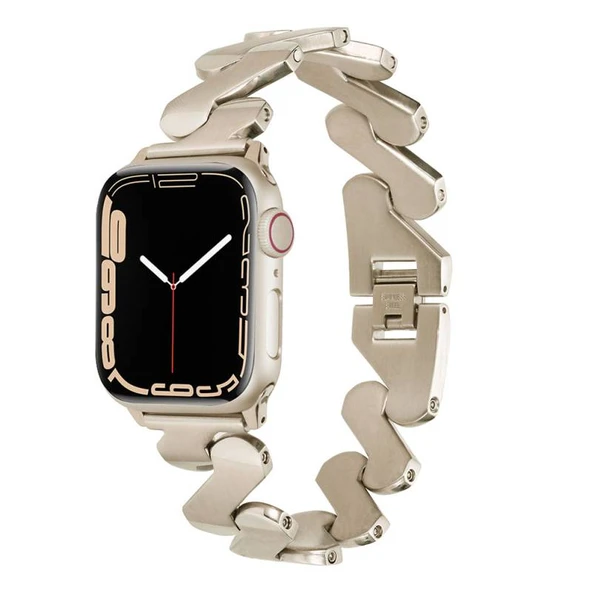 TechnoGuru ​​​Apple Watch 7 45mm Kordon Aç Kapak Klipsli Şık Metal KRD80 ürün görseli