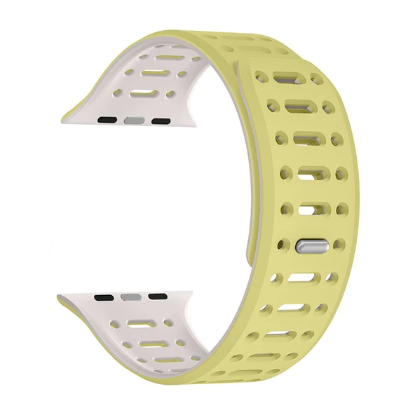 TechnoGuru Apple Watch 10 42mm Kordon Çift Renki Şık Strap Silikon KRD124 ürün görseli