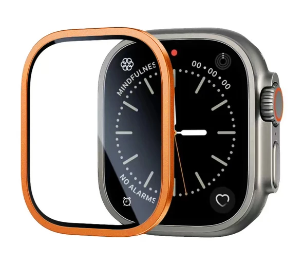 TechnoGuru Apple Watch Ultra 49mm Metal Çerçeveli Ekran Koruyucu ALM-01 ürün görseli