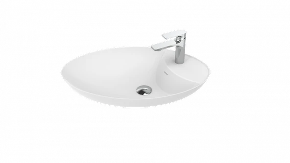 Creavit PR065 Petra 65 cm Tezgah Üstü Oval Lavabo - Resim 3