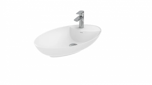 Creavit PR065 Petra 65 cm Tezgah Üstü Oval Lavabo - Resim 4