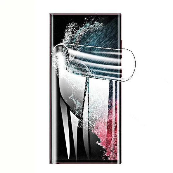 TechnoGuru Samsung Galaxy S22 Ultra Ekran Koruyucu Kavislerin Tamamını Kapatır Pet Jelatin - 3