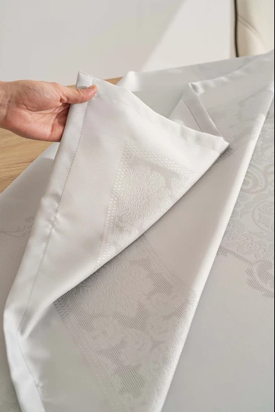 Jumbo Jakar Gri Sıvı İtici Leke Tutmaz Masa Örtüsü 160x220 cm - Resim 7