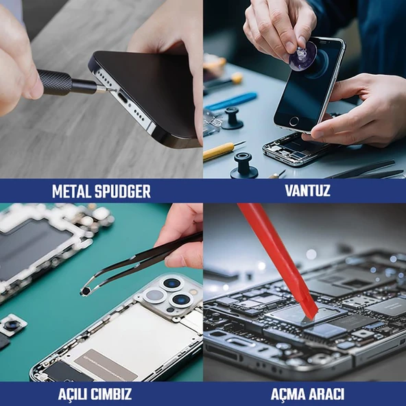 WORKPRO WP200541 32 Parça CR-V Hassas Elektronikçi/Telefoncu Profesyonel Onarım Seti - Resim 5