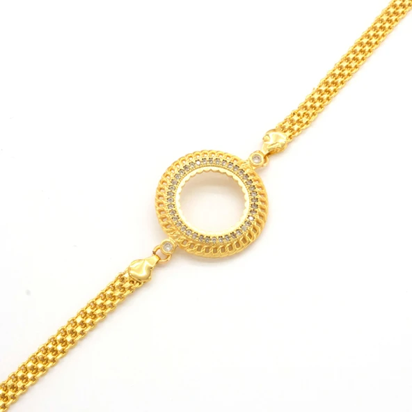 Yarım Altın Çerçeve Bileklik Çelik Altın Kaplama BLK-1080 - Resim 3