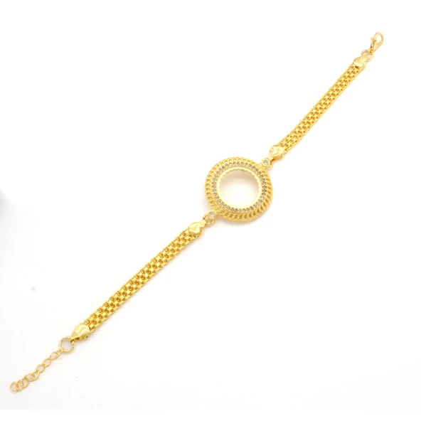 Yarım Altın Çerçeve Bileklik Çelik Altın Kaplama BLK-1080 - Resim 4