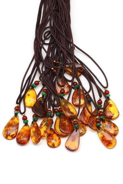 Damla Kehribar Siyah İpli Kolye - KLY-1665 - Resim 4