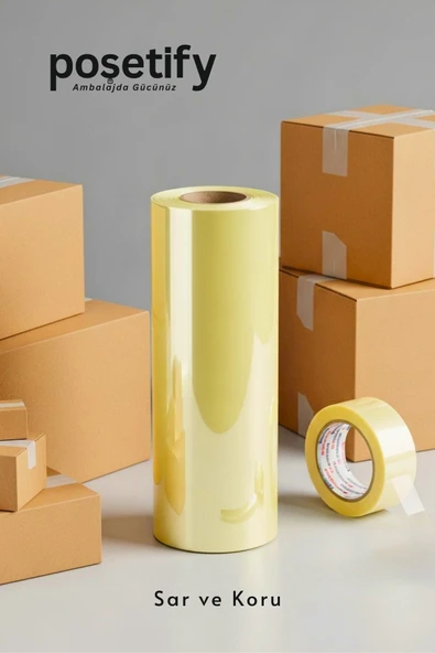 POŞETİFY Streç Film 30Cmx300Mt | 8 Mikron | Endüstriyel Gıda ve Paketleme Streç | Dayanıklı ve Esnek Ambalaj - Resim 2