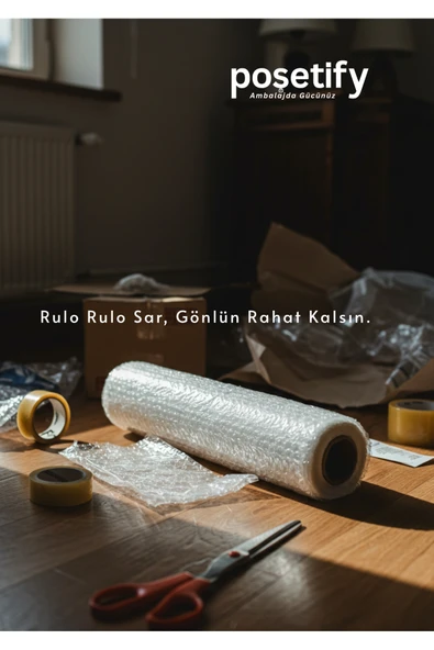 POŞETİFY 25Cmx25Metre Patpat | 1. Sınıf Kalın Balonlu Naylon Rulo | 35gr Pat Pat Ambalaj Malzemesi - Resim 5