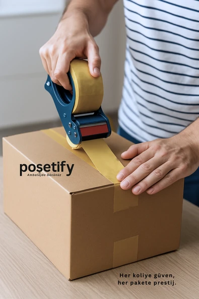 POŞETİFY 45mm x 100 Metre Koli Bandı | Güçlü Yapışkanlı Şeffaf Paketleme Bandı | 48’li Set - Resim 3
