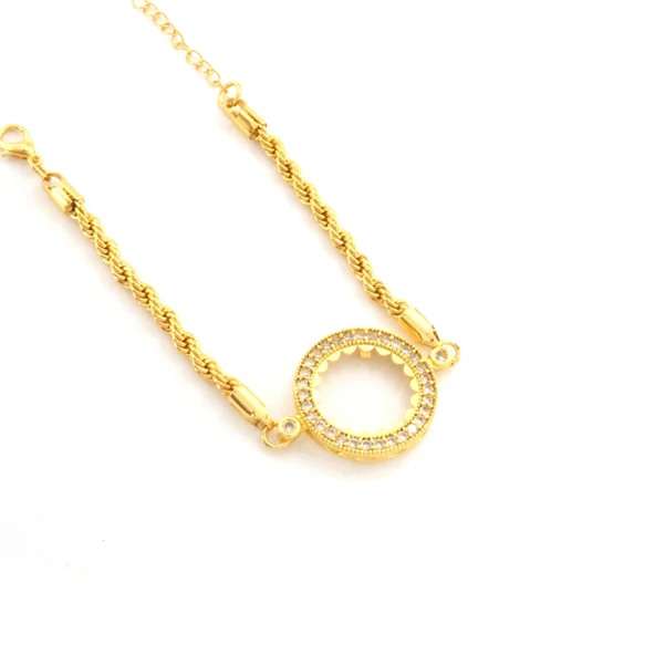 Çeyrek  Altın Çerçeve Bileklik Çelik Altın Kaplama Burgu Model BLK-1074 ürün görseli