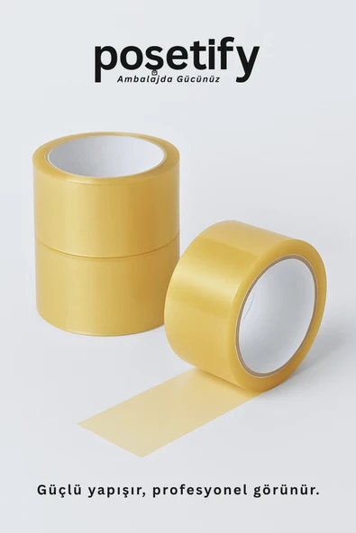 POŞETİFY 45mm x 100 Metre Koli Bandı | Güçlü Yapışkanlı Şeffaf Paketleme Bandı | 84’lü Set - Resim 4