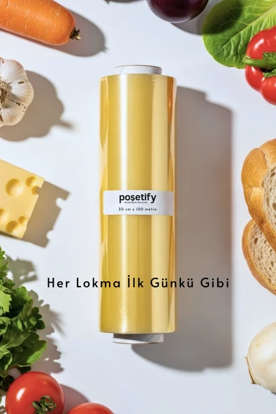 POŞETİFY Streç Film 30Cmx300Mt | 8 Mikron | Endüstriyel Gıda ve Paketleme Streç | Dayanıklı ve Esnek Ambalaj - Resim 5