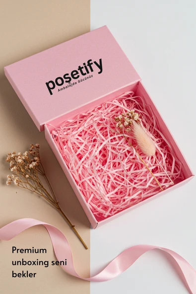 POŞETİFY Premium Kırpık Kâğıt Dolgu – 500 gr | Pembe | Estetik Ambalaj | Koruyucu Paketleme Kâğıdı - Resim 3