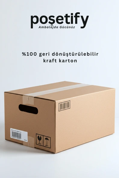 POŞETİFY El Geçmeli Çift Oluklu Koli 60x40x40 | 5’li Set | Taşınma ve İhracat Kolisi - Resim 7