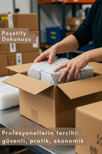 POŞETİFY El Geçmeli Çift Oluklu Koli 60x40x40 | 5’li Set | Taşınma ve İhracat Kolisi - Resim 5