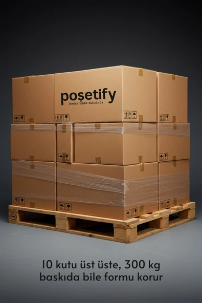 POŞETİFY Çift Oluklu Koli 40x30x30 | 10’lu Set | Taşınma ve İhracat Kolisi - Resim 2