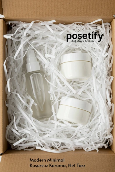 POŞETİFY Premium Kırpık Kâğıt Dolgu – 100 gr | Beyaz | Estetik Ambalaj | Koruyucu Paketleme Kâğıdı - Resim 7