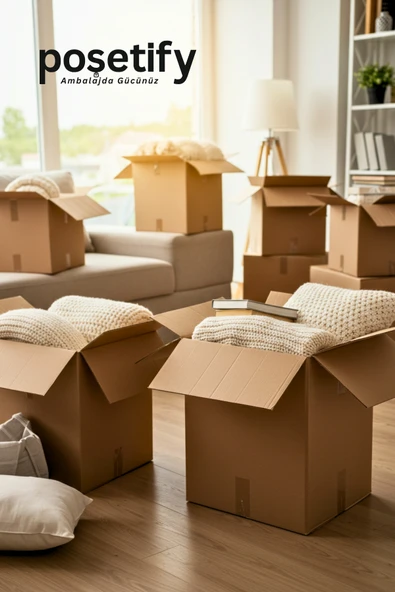 POŞETİFY El Geçmeli Çift Oluklu Koli 60x40x40 | 10’lu Set | Taşınma ve İhracat Kolisi - Resim 6