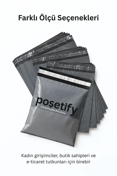 POŞETİFY Cepli Kargo Poşeti 45x55x5 cm | 10000 Adet | E-Ticaret Poşeti | Gri | Yapışkan Bantlı Kargo Zarfı - Resim 6