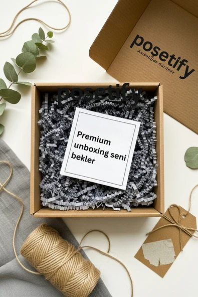 POŞETİFY Premium Kırpık Kâğıt Dolgu – 250 gr | Gri | Estetik Ambalaj | Koruyucu Paketleme Kâğıdı - Resim 2