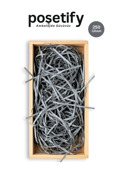 POŞETİFY Premium Kırpık Kâğıt Dolgu – 250 gr | Gri | Estetik Ambalaj | Koruyucu Paketleme Kâğıdı ürün görseli
