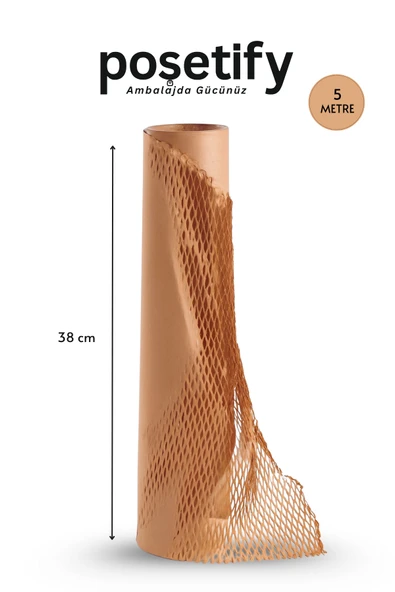 POŞETİFY Petek Dolgu Ambalaj Kağıdı 38cm x 5m | Esnek Kraft Paketleme ve Koruyucu Dolgu Kağıdı ürün görseli