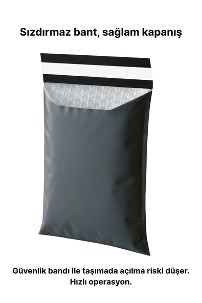 POŞETİFY Balonlu Gri Kargo Poşeti 45X55+5 cm | 5 Adet | Bantlı Patpatlı Kargo Poşeti | Balonlu Naylon Torba - Resim 5