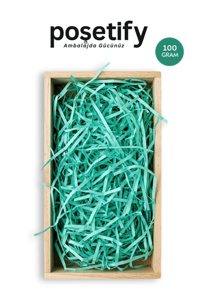 POŞETİFY Premium Kırpık Kâğıt Dolgu – 100 gr | Yeşil | Estetik Ambalaj | Koruyucu Paketleme Kâğıdı ürün görseli