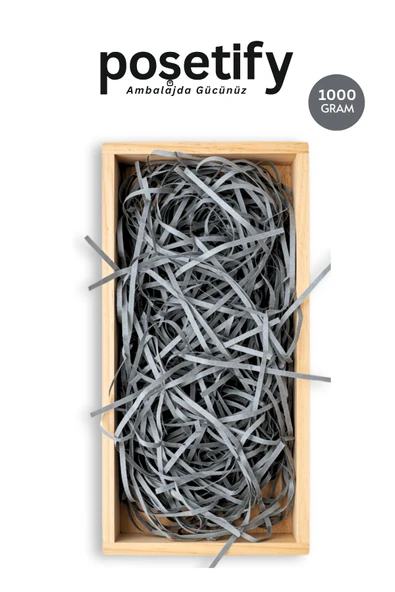 POŞETİFY Premium Kırpık Kâğıt Dolgu – 1000 gr | Gri | Estetik Ambalaj | Koruyucu Paketleme Kâğıdı ürün görseli