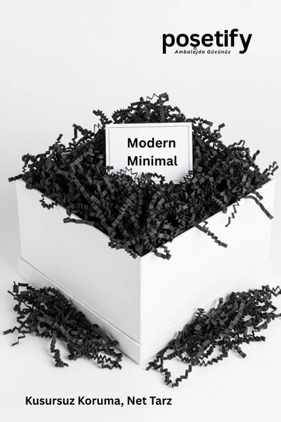 POŞETİFY Premium Kırpık Kâğıt Dolgu – 100 gr | Siyah | Estetik Ambalaj | Koruyucu Paketleme Kâğıdı - Resim 6