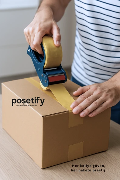 POŞETİFY 45mm x 100 Metre Koli Bandı | Güçlü Yapışkanlı Şeffaf Paketleme Bandı | 6’lı Set - Resim 5