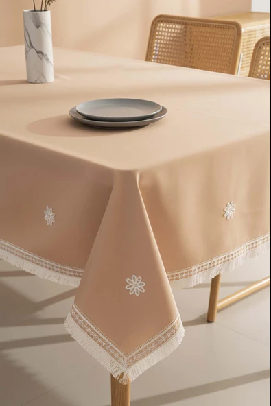 Silvio Somon Güpür Çiçekli Masa Örtüsü 160x220 cm ürün görseli 1