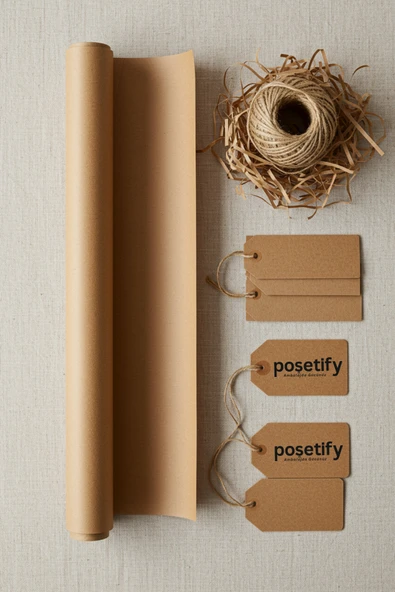 POŞETİFY Düz Kraft Paketleme Kağıdı 50’lu | 70x100 cm | Çok Amaçlı Ambalaj Kâğıdı - Resim 2