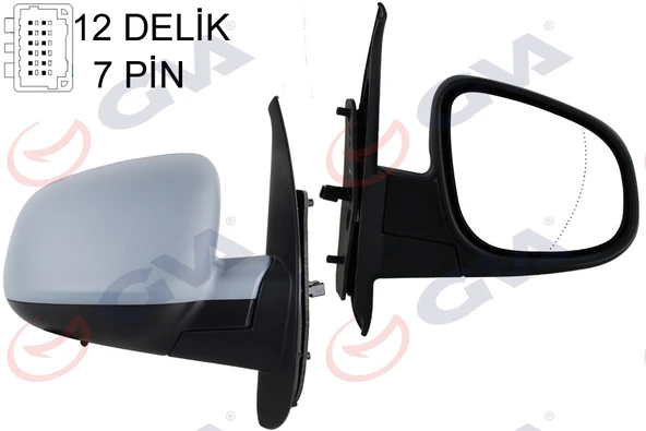GVA 1016320 DIŞ DİKİZ AYNASI SAĞ KANGOO-CITAN 13> ELEKTRİKLİ ISITMALI SENSÖRLÜ ASTARLI ASFERİK 7 FİŞ VM-6132EHPASR 963010714R-963742374R ürün görseli 1