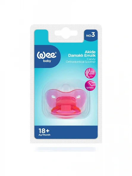 Wee Baby 113 Yalancı Emzik Silikon Akide Damaklı No: 3 - Pembe ürün görseli