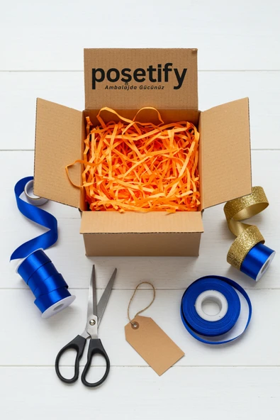 POŞETİFY Premium Kırpık Kâğıt Dolgu – 100 gr | Turuncu | Estetik Ambalaj | Koruyucu Paketleme Kâğıdı - Resim 6