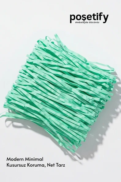 POŞETİFY Premium Kırpık Kâğıt Dolgu – 1000 gr | Yeşil | Estetik Ambalaj | Koruyucu Paketleme Kâğıdı - Resim 7