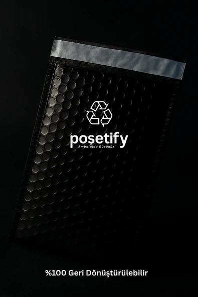 POŞETİFY Balonlu Siyah Kargo Poşeti 10x15+5 cm | 140 gr Bantlı Patpatlı Kargo Poşeti | 10’li E-Ticaret Poşeti - Resim 4