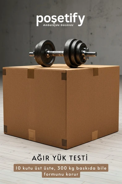 POŞETİFY El Geçmeli Çift Oluklu Koli 60x40x40 | 10’lu Set | Taşınma ve İhracat Kolisi - Resim 3
