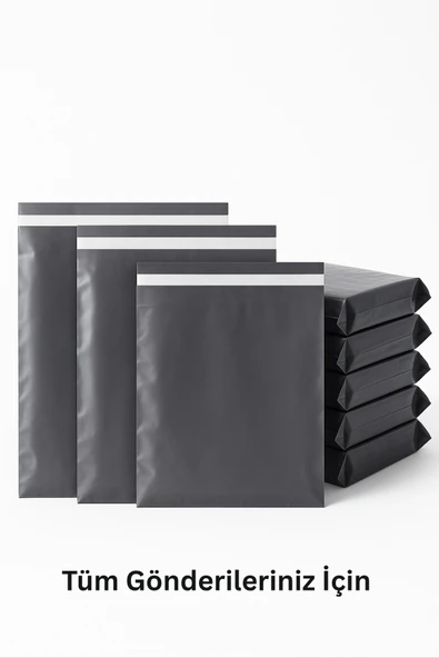 POŞETİFY Cepsiz Kargo Poşeti 50X60+5 cm | 25 Adet | E-Ticaret Poşeti | Gri | Yapışkan Bantlı Kargo Zarfı - Resim 6