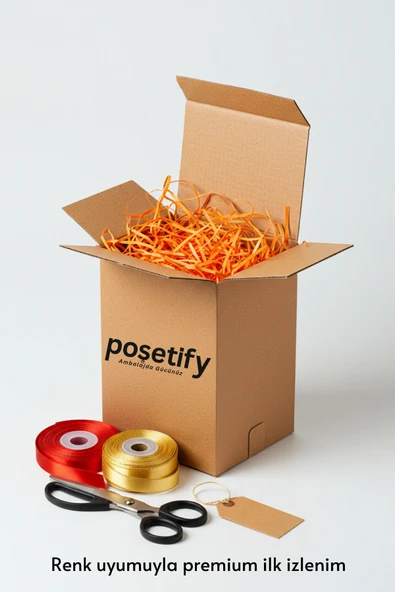 POŞETİFY Premium Kırpık Kâğıt Dolgu – 1000 gr | Turuncu | Estetik Ambalaj | Koruyucu Paketleme Kâğıdı - Resim 5