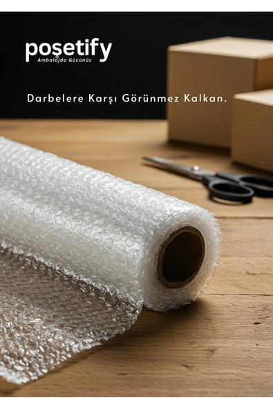 POŞETİFY 100Cmx5Metre Patpat | 1. Sınıf Kalın Balonlu Naylon Rulo | 35gr Pat Pat Ambalaj Malzemesi - Resim 2