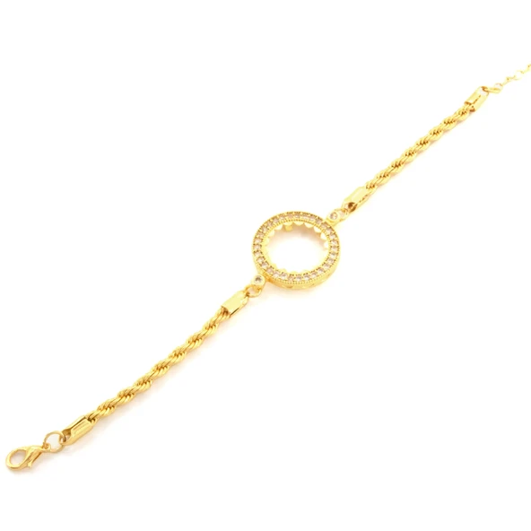 Çeyrek  Altın Çerçeve Bileklik Çelik Altın Kaplama Burgu Model BLK-1074 - Resim 4