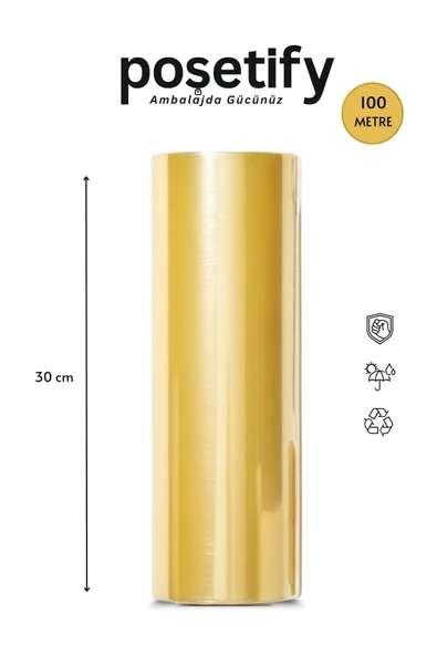POŞETİFY Streç Film 30Cmx100Mt |8 Mikron Endüstriyel Gıda ve Paketleme Streç Dayanıklı ve Esnek Ambalaj ürün görseli