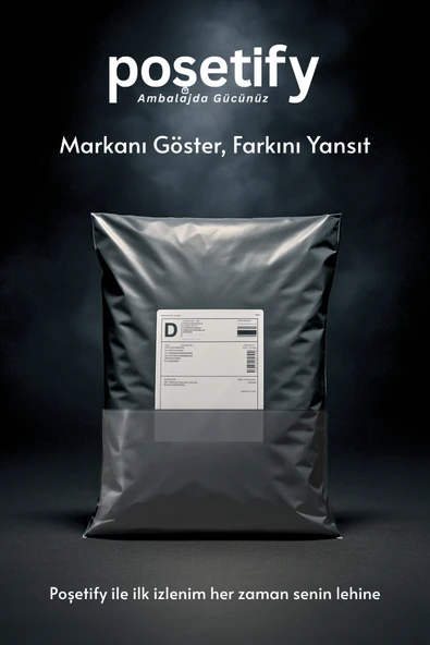 POŞETİFY Cepli Kargo Poşeti 17x23x4 cm | 200 Adet | E-Ticaret Poşeti | Gri | Yapışkan Bantlı Kargo Zarfı - Resim 2